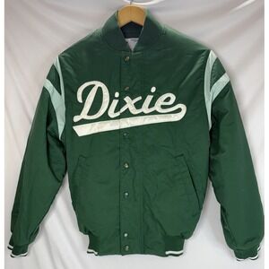 Vintage Russell Athletic Mens Small Green Bomber Jacket Zip DIXIE
